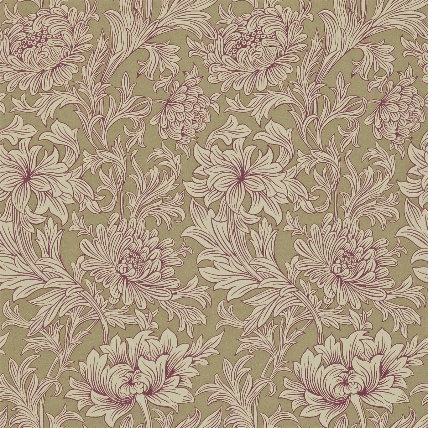 Обои Morris Compendium II Chrysanthemum Toile 210416